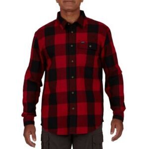 Smith's‎ Workwear  Men's Buffalo Pocket Flannel Button-Up Shirt, SFF566B red/blk